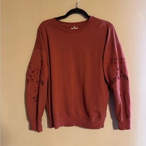 Maurices Terracotta Sweatshirt with Embroidered Detail